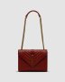 ???? Yves Saint Laurent Envelope Medium In Quilted Grain De Poudre Embossed Leather Burgundy (2)