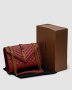 ???? Yves Saint Laurent Envelope Medium In Quilted Grain De Poudre Embossed Leather Burgundy (4)