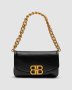 Сумка Balenciaga Small Bb Flap Leather Bag Black Gold (2)