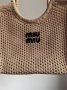 Сумка Miu Miu Raffia And Linen Tote Bag Beige (7)