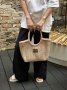 Сумка Miu Miu Raffia And Linen Tote Bag Beige (5)