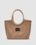 Сумка Miu Miu Raffia And Linen Tote Bag Beige (2)