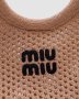 Сумка Miu Miu Raffia And Linen Tote Bag Beige (4)