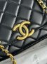 Сумка Calfskin Quilted Perfect Fit Wallet On Chain Black Gold (9)