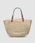 Сумка Loewe Paula's Ibiza Small Leather-Trimmed Woven Raffia Tote (3)