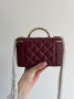 Сумка Chanel Classic Burgundy Lambskin Pearl Crush Vanity Bag Gold (7)