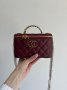 Сумка Chanel Classic Burgundy Lambskin Pearl Crush Vanity Bag Gold (6)