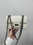 Сумка 1.55 Reissue Double Flap Leather Bag White Black (8)