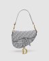 Сумка Saddle Bag with Strap Grey Dior Oblique Jacquard (2)