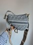 Сумка Saddle Bag with Strap Grey Dior Oblique Jacquard (7)