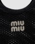 Сумка Miu Miu Raffia And Linen Tote Bag Black (4)