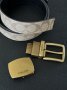 Ремінь брендовий Belt Kit Beige Canvas Gold Fittings (8)