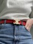 Ремінь брендовий Leather Belt Red Gold (2)