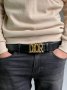 Ремінь брендовий Leather Belt Black Gold (8)