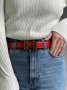 Ремінь брендовий Leather Belt Red Gold (6)