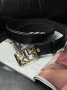 Ремінь брендовий Text Leather Belt Black Gold (5)