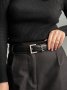 Ремінь брендовий Cassandre Belt With Square Buckle Black Silver (10)