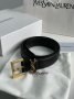 Ремінь брендовий Cassandre Belt With Square Buckle Black Gold (7)