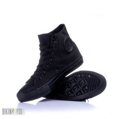 Converse All Star Black Monochrome кеди високі чорні - SvitStyle