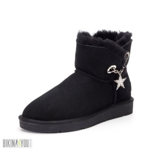 UGG 1978 Stars Уггі жіночі замшеві чорні - SvitStyle