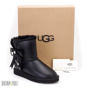 UGG Bow on the side Уггі жіночі чорні - SvitStyle