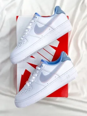 Кросівки Nike Air Force White Blue Pink (рр 36-40) - 8631544 - SvitStyle