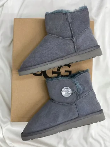 UGG Mini Bailey Button Bling Grey (рр 36-41) - SvitStyle