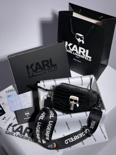 Сумка  Karl Lagerfeld Snapshot Black Croco - SvitStyle