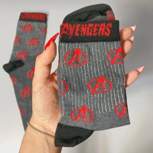 Шкарпетки високі Аvengers сірі 36-41 р бавовняні - 8631930 - SvitStyle