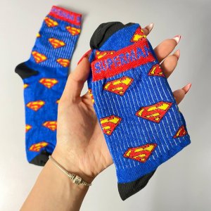 Шкарпетки високі Superman сині 36-41 р бавовняні - 8631938 - SvitStyle