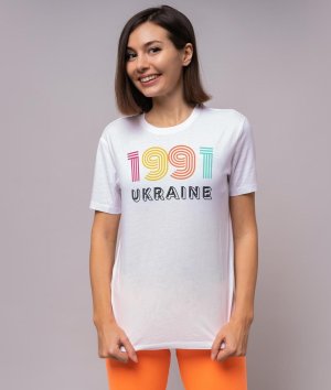 Футболка UKRAINE 1991 біла - 8631957 - SvitStyle