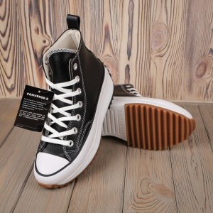 Converse Chuck 70 Hi Black White Кеди на платформі шкіра - 8632008 - SvitStyle