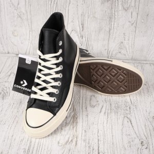 Converse Chuck 70 Hi Black White Leather Кеди шкіра чорно-білі (рр 36-44) - 8632012 - SvitStyle