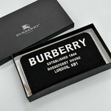 Гаманець  Burberry Wallet Textile Black White - SvitStyle