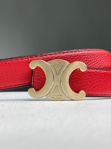 Ремінь Celine Leather Belt Red Gold - SvitStyle