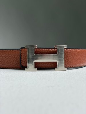 Ремінь Hermes Leather Belt Brown Silver - 8632207 - SvitStyle