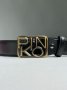 Ремінь Pinko Text Leather Belt Black Bronze (1)