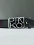 Ремінь Pinko Text Leather Belt Black Silver (1)