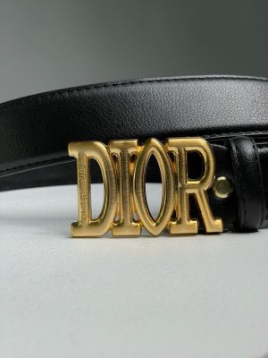 Ремінь Christian Dior Leather Belt Black Gold - 8632210 - SvitStyle