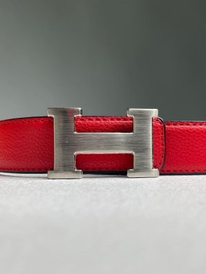 Ремінь Hermes Leather Belt Red Silver - 8632211 - SvitStyle