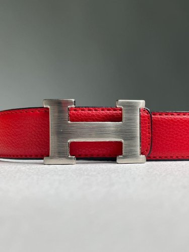 Ремінь Hermes Leather Belt Red Silver - SvitStyle