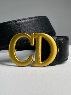 Ремінь Christian Dior Leather Belt Black Gold - 8632213 - SvitStyle