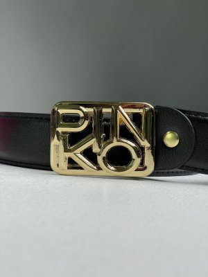 Ремінь Pinko Text Leather Belt Black Gold - 8632215 - SvitStyle