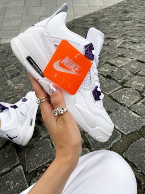 Кросівки Air Jordan 4 White Purple (рр 36-45) - 8632226 - SvitStyle