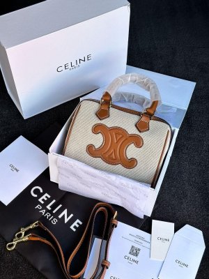 Сумка Celine Small Boston Cuir Triomphe in Textile and Calfskin - 8632793 - SvitStyle