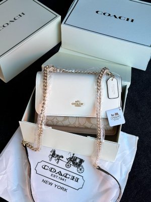 Сумка Coach Mini Klare Crossbody in Signature Canvas in Light Khaki Snake - SvitStyle