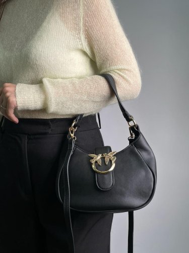 Сумка Pinko Mini Brioche Bag Hobo Black - SvitStyle