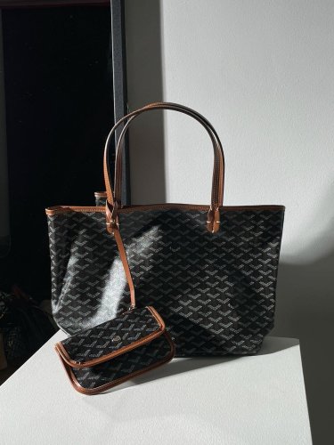 Сумка Goyard Saint Louis Tote PM Black Tan - SvitStyle