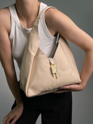 Сумка Givenchy G-Hobo Medium Leather Cream - 8632855 - SvitStyle