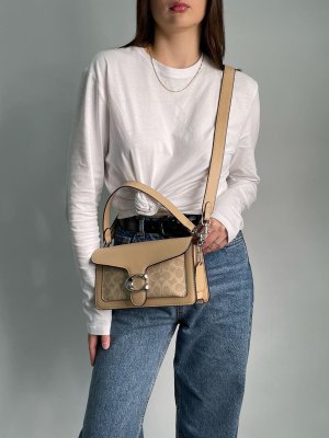 Сумка Coach Tabby Shoulder Bag 26 With Signature Canvas Sand Taupe - 8633066 - SvitStyle